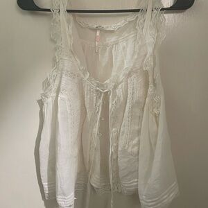 Free People White Lace Blouse